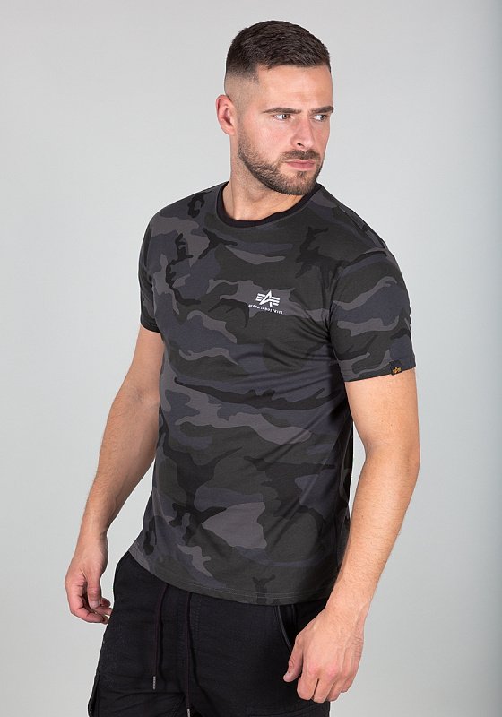 ALPHA INDUSTRIES Tričko Backprint T Camo - black camo (128507C/125)