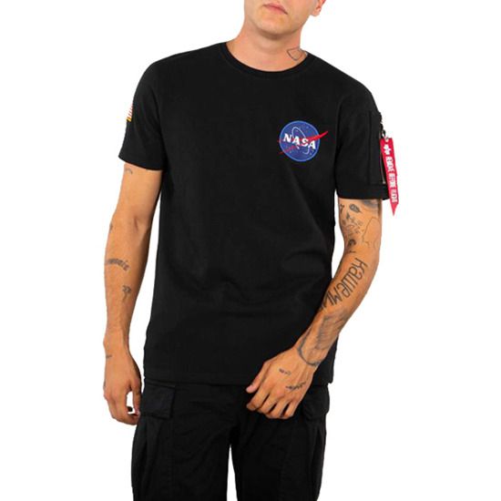 ALPHA INDUSTRIES Tričko NASA Heavy - čierne (188502/03)