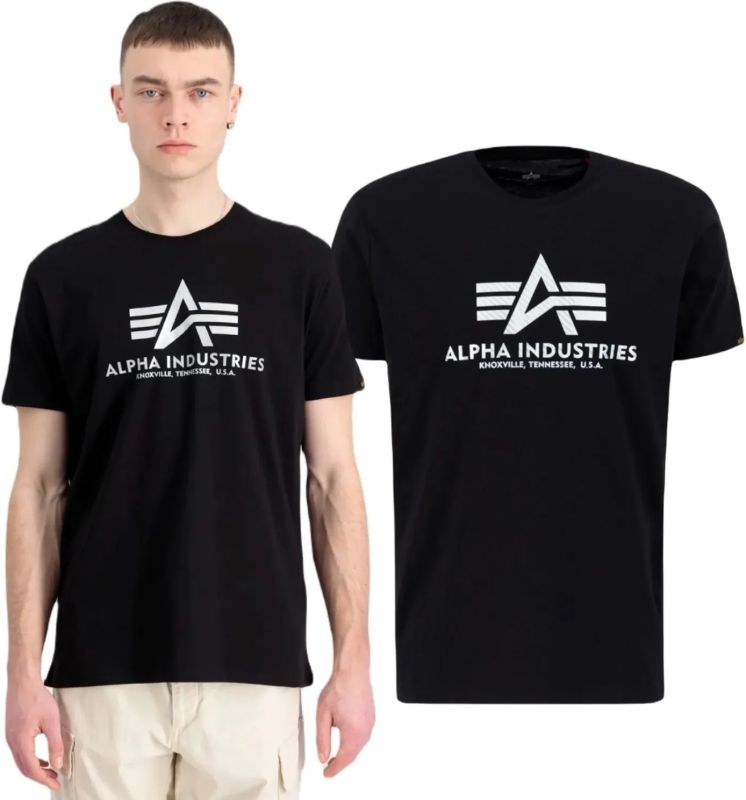ALPHA INDUSTRIES Tričko BASIC Carbon - black/silver (100501CB/423)