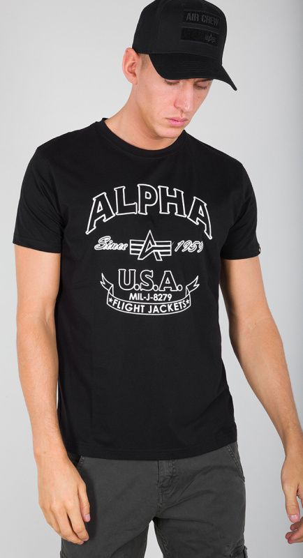 ALPHA INDUSTRIES Tričko FJ T - čierne (196504/03)