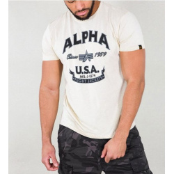 ALPHA INDUSTRIES Tričko FJ T - vintage white (196504/300)
