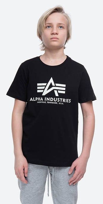 ALPHA INDUSTRIES Detské tričko Basic T Kryptonite - čierne (116711/03)
