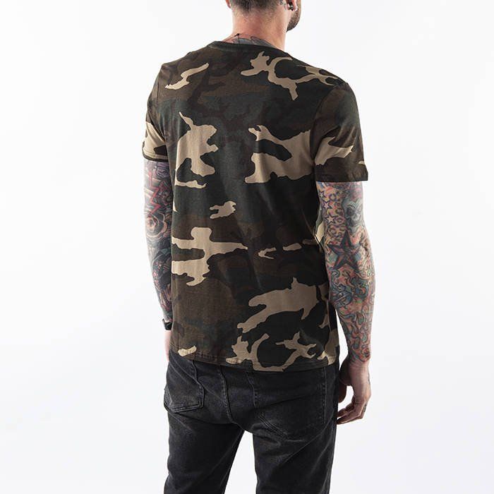 ALPHA INDUSTRIES Tričko BASIC - woodland camo (100501C/408)