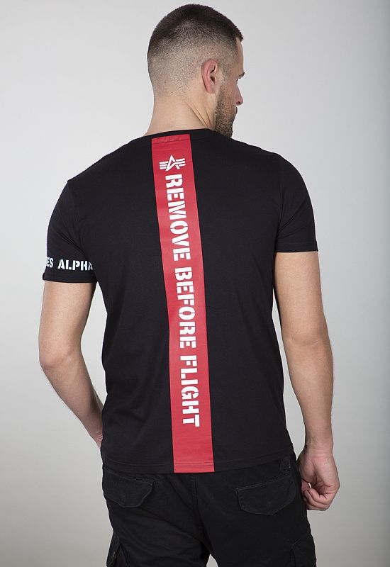 ALPHA INDUSTRIES Tričko RBF Back Stripe T - čierne (128534/03)