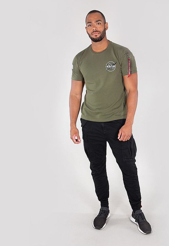 ALPHA INDUSTRIES Tričko NASA Heavy - dark olive (188502/142)