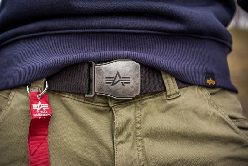ALPHA INDUSTRIES Opasok Buckle Belt - čierny (176908/03)