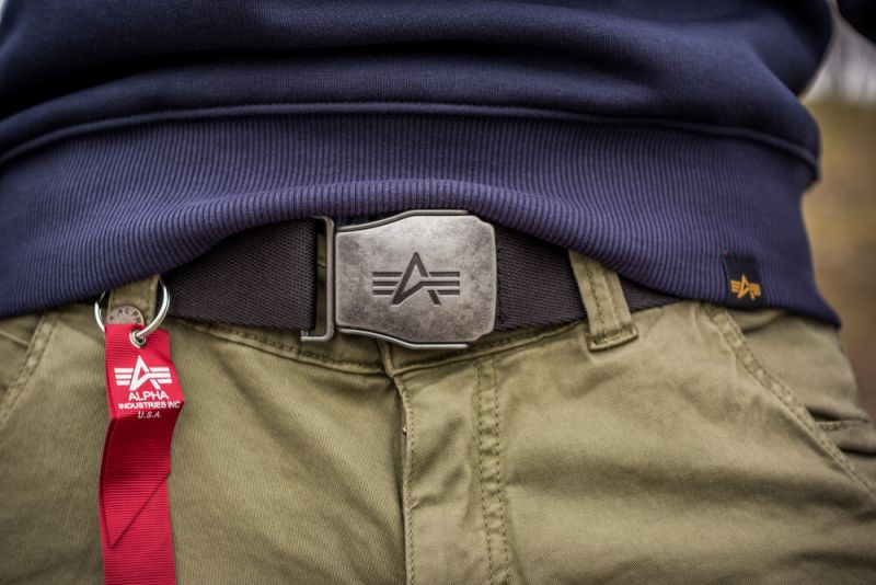 ALPHA INDUSTRIES Opasok Buckle Belt - čierny (176908/03)