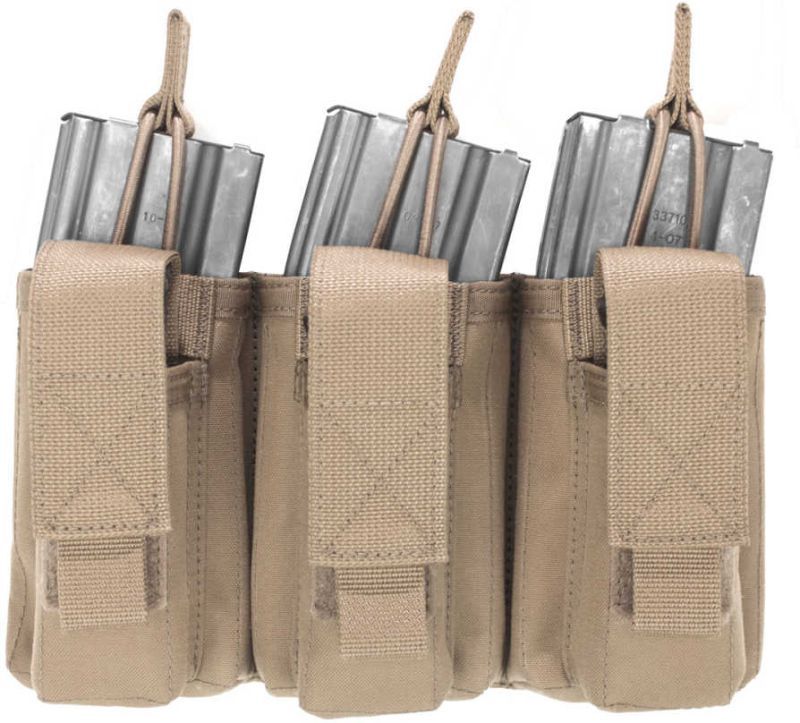 WARRIOR Triple MOLLE Open 5.56mm Mag/Bungee Retention - coyote (W-EO-TMOP-TP-CT)
