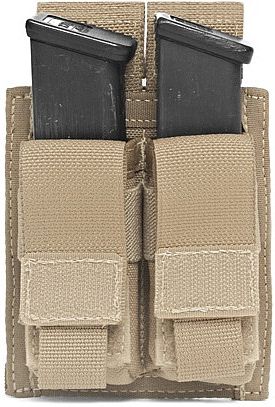 WARRIOR Direct Action Double DA 9mm Pistol Pouch - coyote (W-EO-DPDA-9-CT)