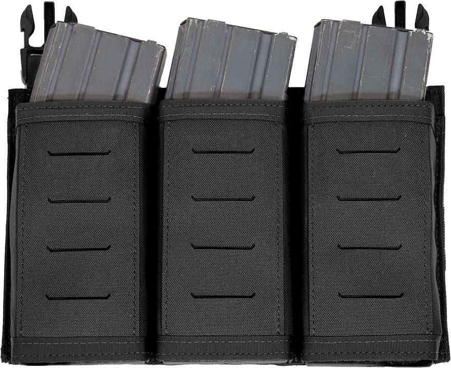 WARRIOR LC Detachable Front Panel Triple Snap Mag Pouch - black (W-LC-DFP-TSMP-BLK)