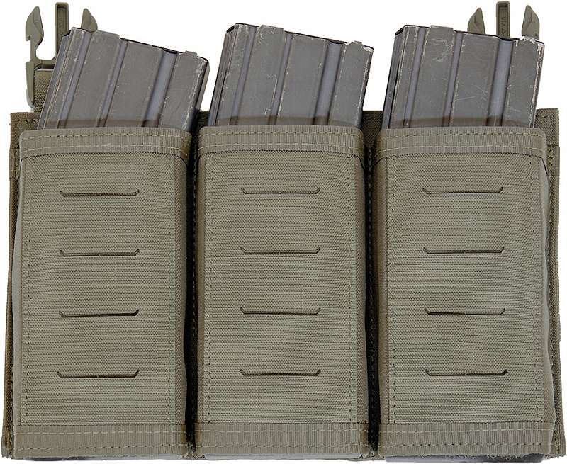 WARRIOR LC Detachable Front Panel Triple Snap Mag Pouch - ranger green (W-LC-DFP-TSMP-RG)