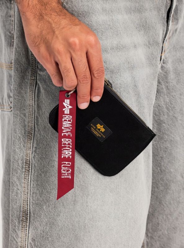 ALPHA INDUSTRIES Peňaženka Leather Coin Wallet - black (266966/03)