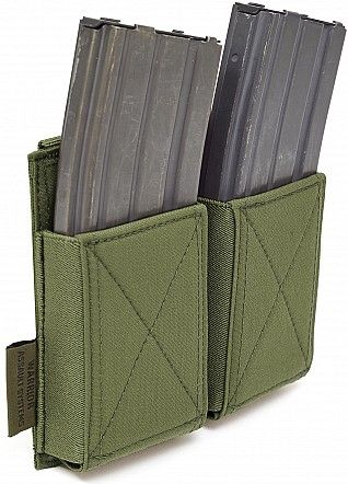 WARRIOR Double Elastic Mag Pouch Colours - olive drab (W-EO-DEMP-OD)