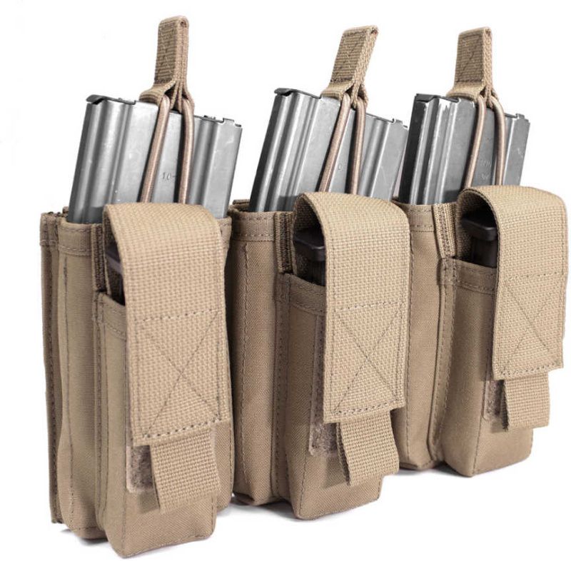 WARRIOR Triple MOLLE Open 5.56mm Mag/Bungee Retention - coyote (W-EO-TMOP-TP-CT)