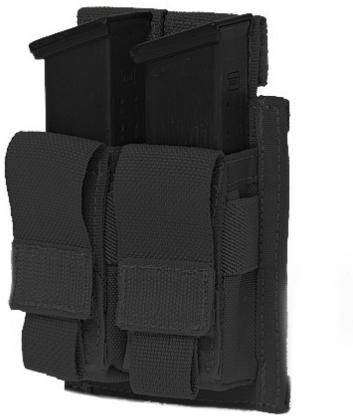 WARRIOR Direct Action Double DA 9mm Pistol Pouch - čierny (W-EO-DPDA-9-BLK)