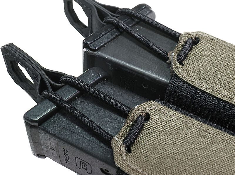 WARRIOR Laser Cut Double Bungee Pistol Pouch - ranger green (W-LC-DBPP-RG)