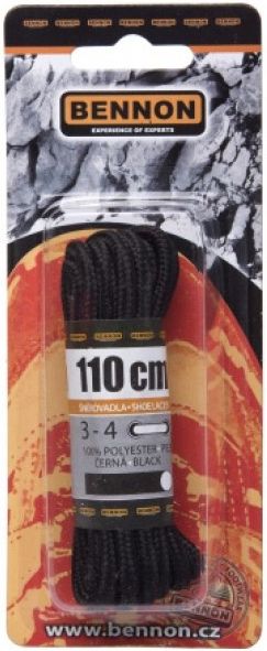 BENNON Šnúrky do topánok 110cm - čierne (D31110)