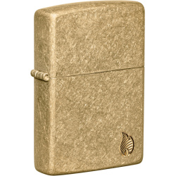 ZIPPO Zapaľovač ARMOR TUMBLED BRASS FLAME (23008)