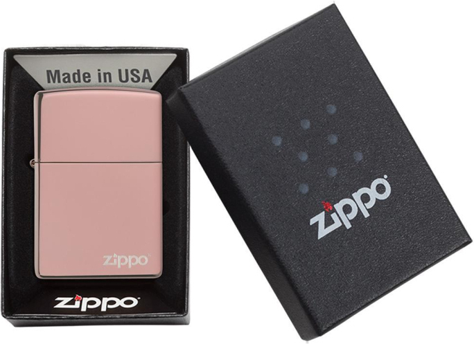ZIPPO Zapaľovač HIGH POLISH ROSE GOLD LOGO (26908)
