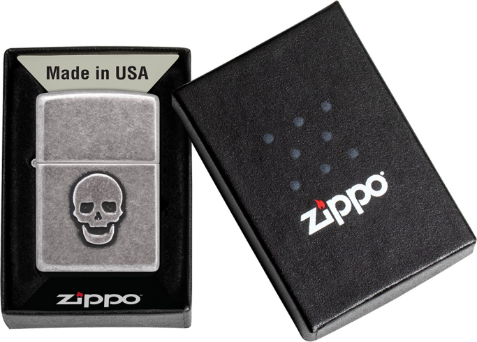 ZIPPO Zapaľovač STAMPED SKULL (27172)