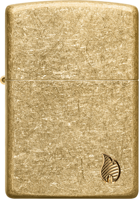 ZIPPO Zapaľovač ARMOR TUMBLED BRASS FLAME (23008)