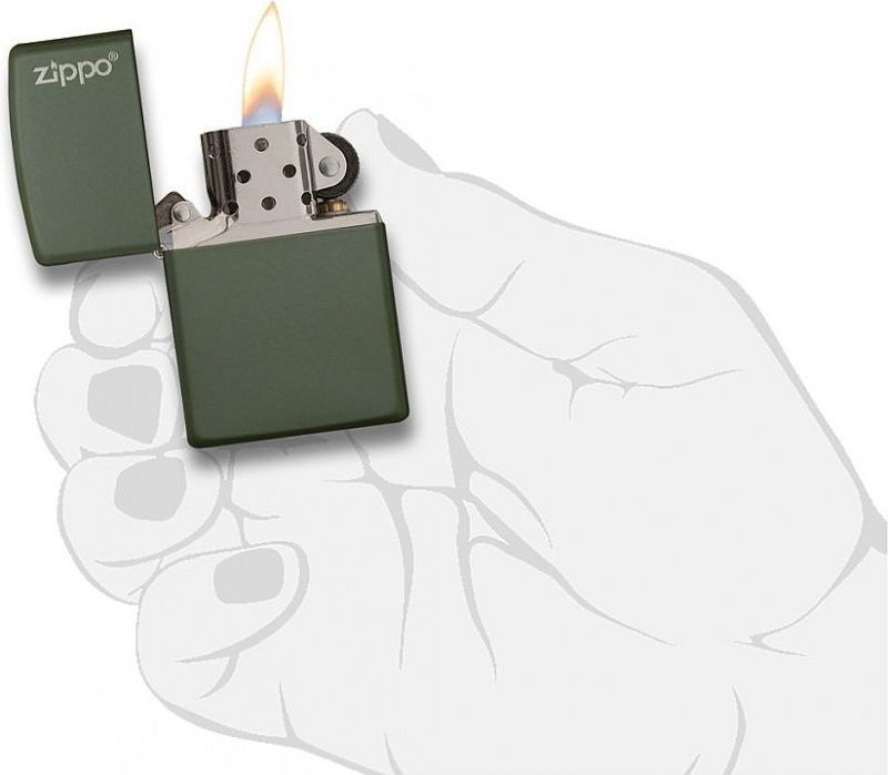 ZIPPO Zapaľovač GREEN MATTE LOGO (26093)