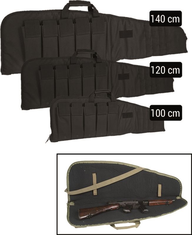 MILTEC Transportné puzdro na zbraň lomené, 100cm - čierne (16191002-902)