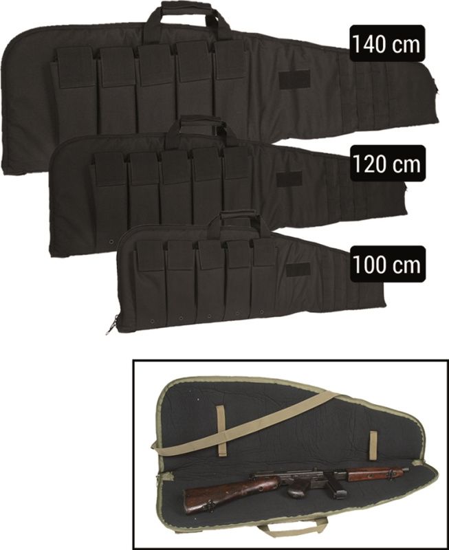 MILTEC Transportné puzdro na zbraň lomené, 140cm - čierne (16191002-904)