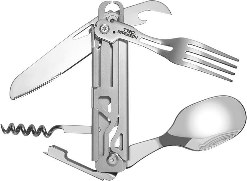 TAC MAVEN Thor Vreckový nožík s príborovým setom - silver (D19010)
