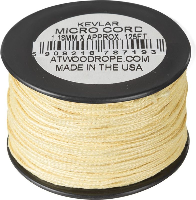 ATWOOD ROPE Micro Kevlar Cord 1,18mm x 125ft - žltá (CD-MK1-NL-26)