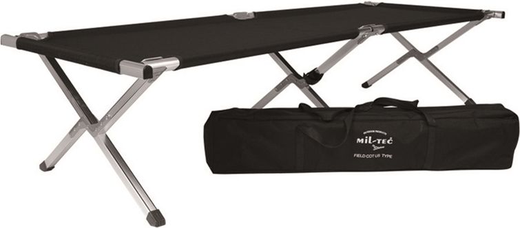 MILTEC Skladacia posteľ US - 190x65x42 cm - čierna (14402002)
