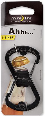 NITE IZE Karabína S-biner Ahhh Bottle Opener - čierna (SBO-03-01)