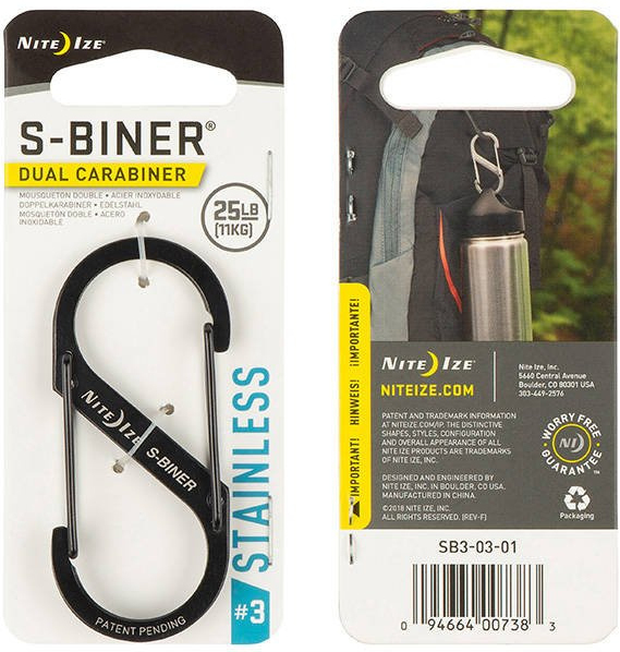 NITE IZE Karabína S-Biner #3 Dual - black (SB3-03-01)