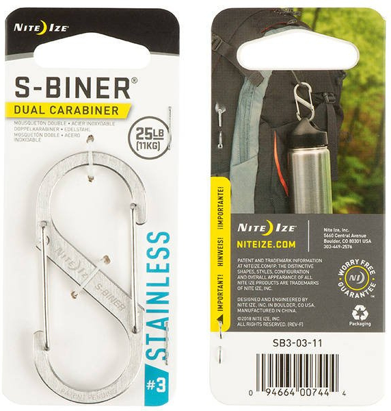 NITE IZE Karabína S-Biner #3 Dual - stainless (SB3-03-11)