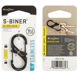 NITE IZE Karabína S-Biner #2 SlideLock - black (LSB2-01-R3)