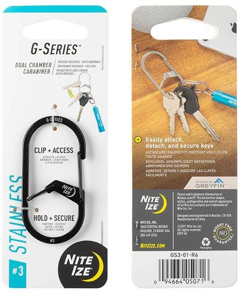 NITE IZE Karabína G-Series #3 Dual Chamber - black (GS3-01-R6)