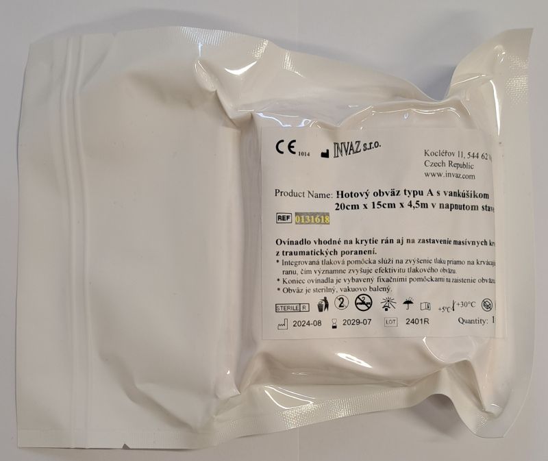 INVAZ Hotový obväz typu A s vankúšikom 20cm x 15cm x 4,5m