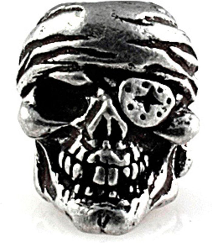 Cínová lebka One-Eye Jack k paracord výrobkom (SMUKOJP)