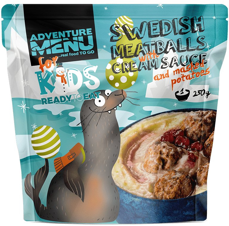 ADVENTURE MENU For Kids Švédske mäsové guličky s kŕemovou omáčkou a zemiakovou kašou 250g