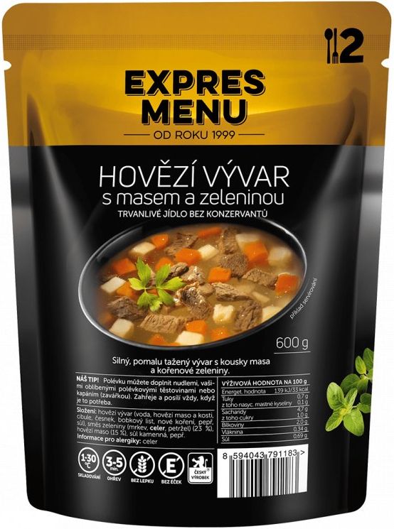 EXPRES MENU Hovädzí vývar so zeleninou 600g