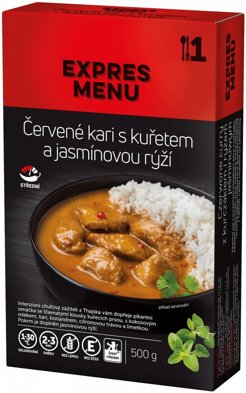 EXPRES MENU KM Červené karí s kuracím mäsom, jazmínová ryža 500g