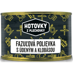 HOTOVKY Z PLECHOVKY Fazuľová polievka s údeným a klobásou 400ml