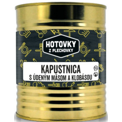 HOTOVKY Z PLECHOVKY Kapustnica s údeným mäsom a klobásou 800ml