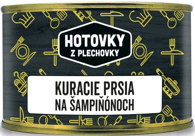 HOTOVKY Z PLECHOVKY Kuracie prsia na šampiňónoch 1 porcia 400g