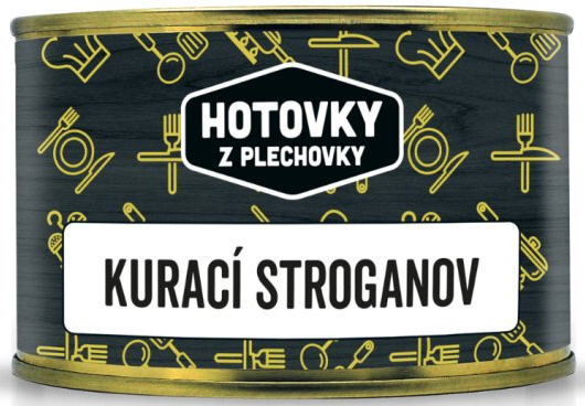 HOTOVKY Z PLECHOVKY Kurací stroganov 400g