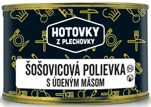 HOTOVKY Z PLECHOVKY Šošovicová polievka s údeným mäsom 400ml