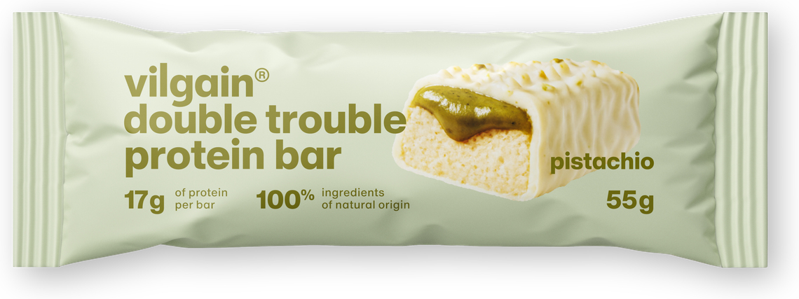 VILGAIN Tyčinka Double Trouble Protein Bar pistácie 55g
