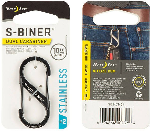 NITE IZE Karabína S-Biner #2 Dual - black - (SB2-03-01)