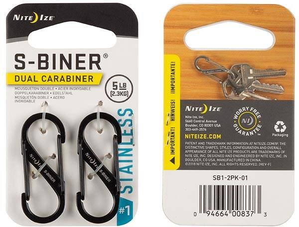 NITE IZE Karabína S-Biner #1 Dual - black, set 2ks (SB1-2PK-01)