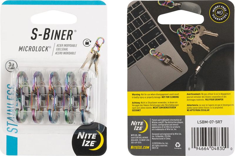 NITE IZE Karabína S-Biner MicroLock - black, set 5ks (LSBM-01-5R7)